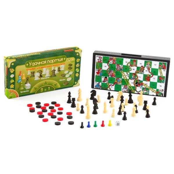 Набор настольных игр BONDIBON Шашки, шахматы, бродилки ВВ0692