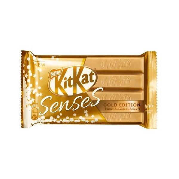 Шоколад KitKat Senses Gold Edition Deluxe Caramel белый и молочный с вафлей