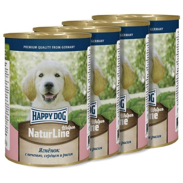 Корм для щенков Happy Dog NaturLine ягненок, печень, сердце с рисом