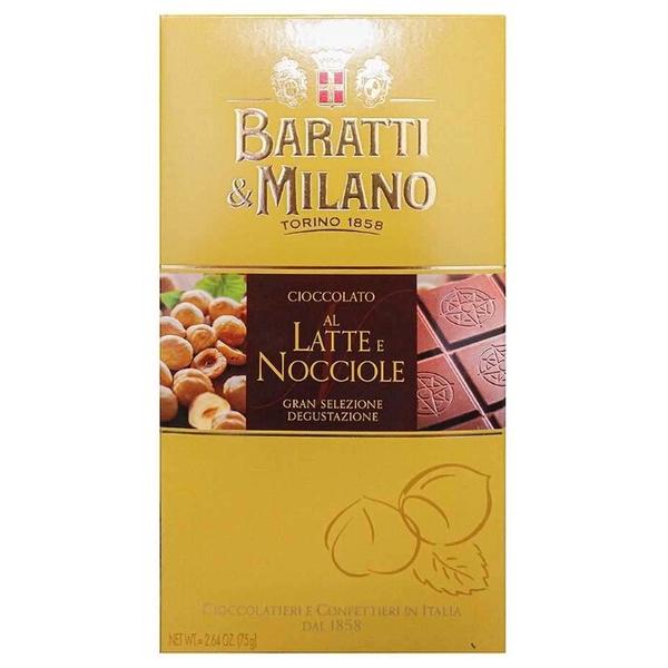 Шоколад Baratti & Milano молочный с фундуком, 35% какао