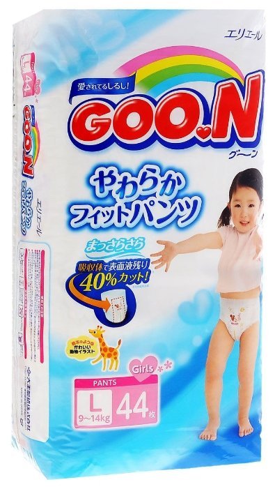 Goo.N трусики для девочек L (9-14 кг) 44 шт.