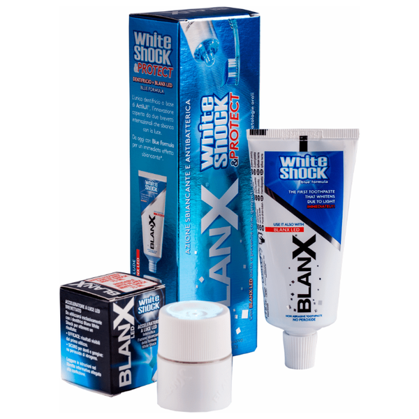 Зубная паста BlanX White Shock Protect + LED активатор, защита и быстрое отбеливание