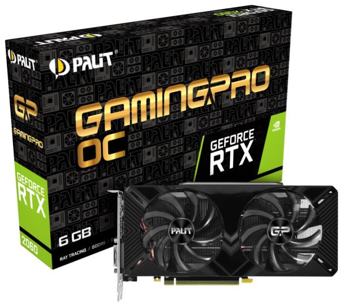 Palit GeForce RTX 2060 1365MHz PCI-E 3.0 6144MB 14000MHz 192 bit DVI HDMI HDCP GamingPro OC