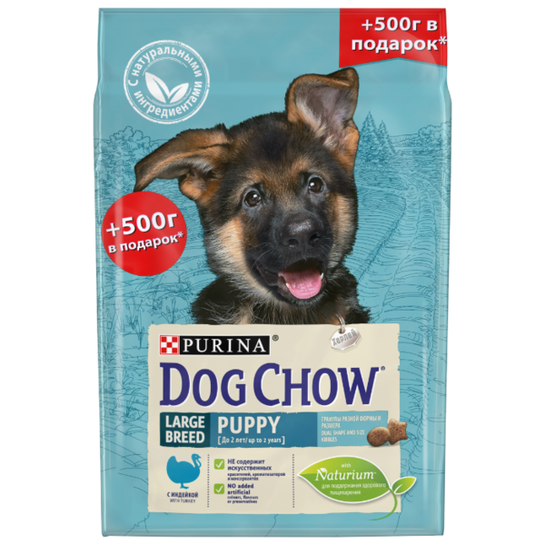 Корм для щенков DOG CHOW индейка (для крупных пород)
