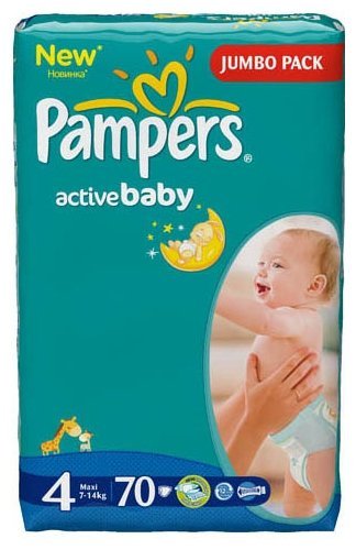 Pampers подгузники Active Baby 4 (7-14 кг) 70 шт.