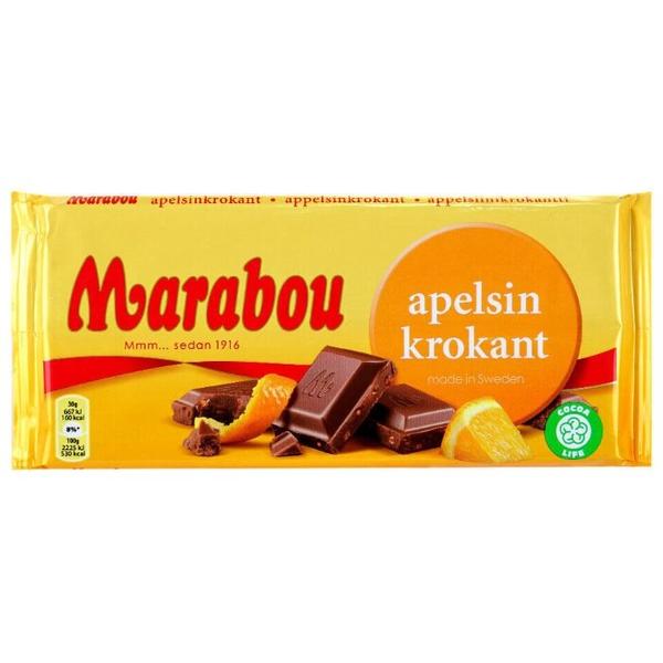 Шоколад Marabou Apelsin Krokant молочный с кусочками апельсиновой карамели