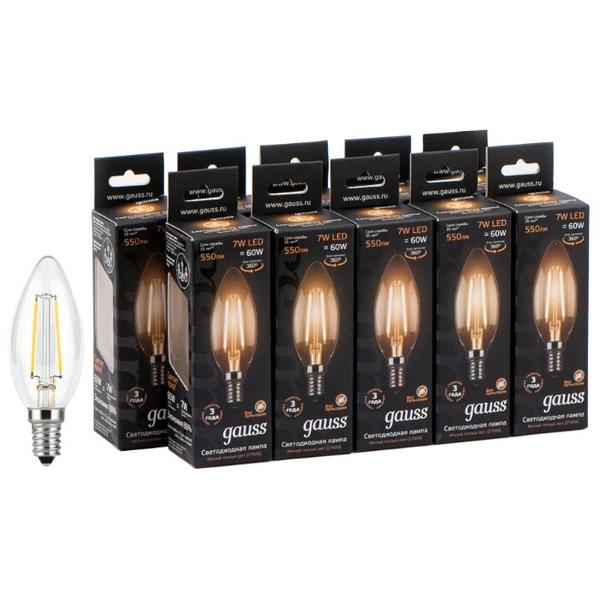 Упаковка светодиодных ламп 10 шт gauss 103801107, E14, 7Вт