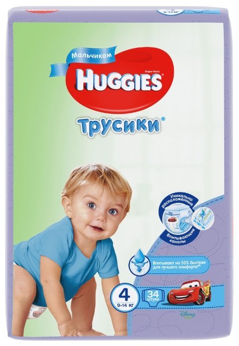 Huggies трусики для мальчиков 4 (9-14 кг) 34 шт.