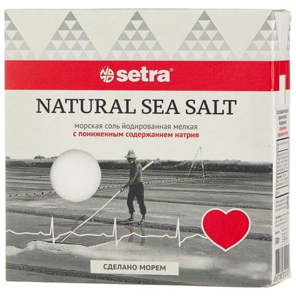 Setra Соль морская йодированная мелкая с пониженным содержанием натрия, 500 г