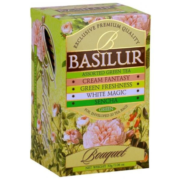 Чай зеленый Basilur Bouquet Assorted green tea ассорти в пакетиках