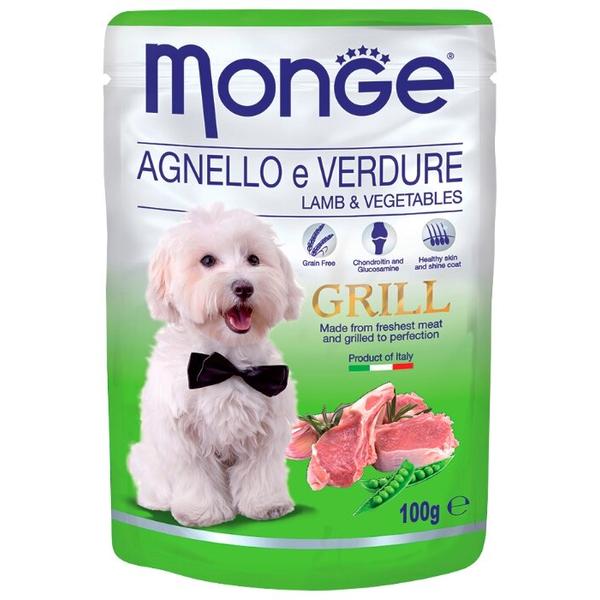 Корм для собак Monge Grill ягненок с овощами 100г