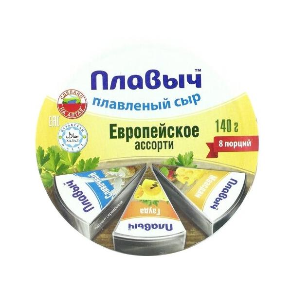 Сыр Плавыч плавленый Европейское ассорти сегментированный 50%