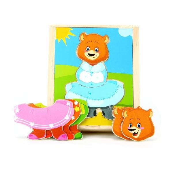 Рамка-вкладыш Мир деревянных игрушек Медвежонок Катя (Д181а), 18 дет.