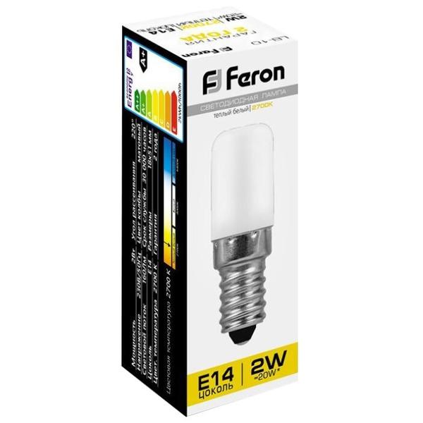 Лампа светодиодная для бытовой техники Feron LB-10 25295, E14, 2Вт