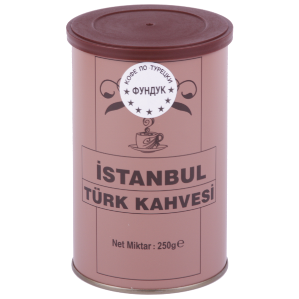 Кофе молотый İstanbul Türk Kahvesi c ароматом фундука, жестяная банка