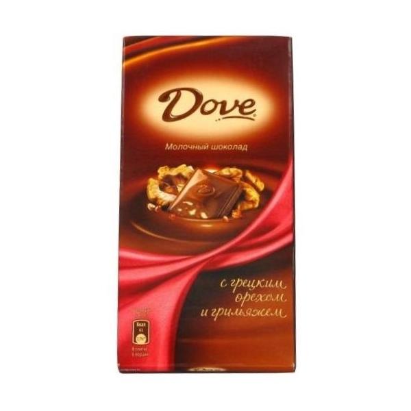 Шоколад Dove молочный с грецким орехом и грильяжем