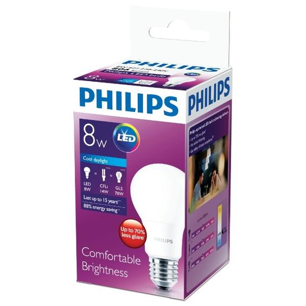 Лампа светодиодная Philips LED 3000K, E27, A60, 9.5Вт