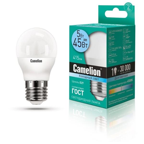 Лампа светодиодная Camelion 12030, E27, G45, 5Вт