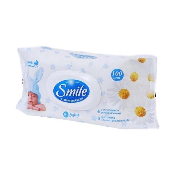 Влажные салфетки Smile Baby с экстрактом ромашки и алоэ