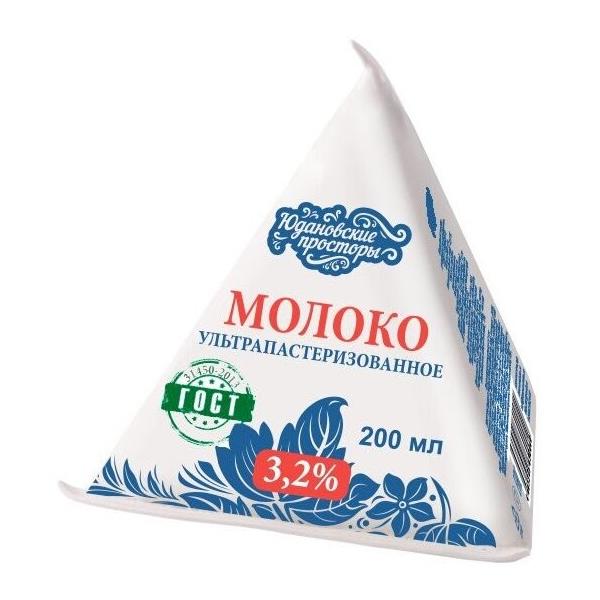 Молоко Юдановские просторы ультрапастеризованные 3.2%, 0.2 л