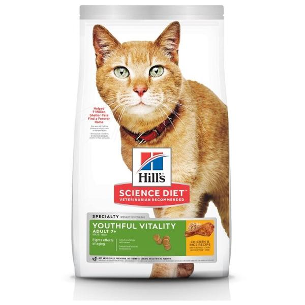 Корм для пожилых кошек Hill's Science Plan для профилактики МКБ, для здоровья кожи и шерсти, с курицей и с рисом