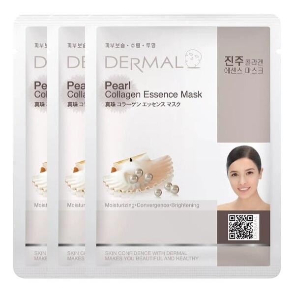 DERMAL Pearl Collagen Essence Mask тканевая маска с коллагеном и жемчужной пудрой