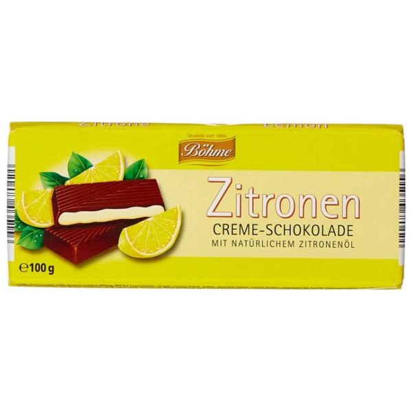 Шоколад Bohme Zitronen темный с кремово-лимонной начинкой