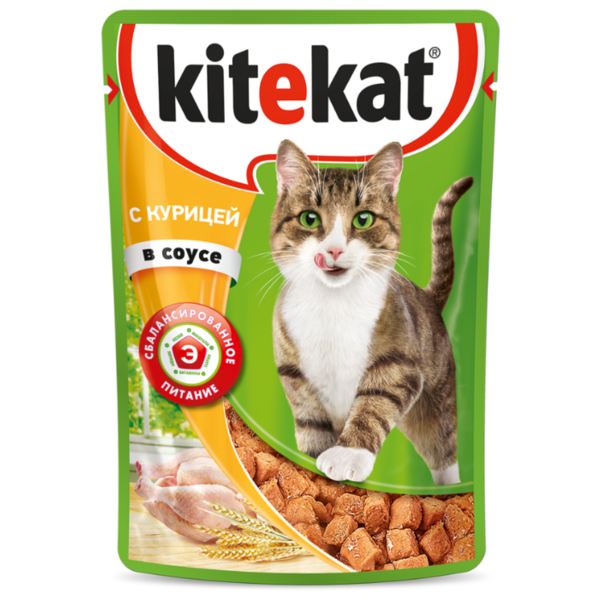 Корм для кошек Kitekat с курицей (кусочки в соусе)