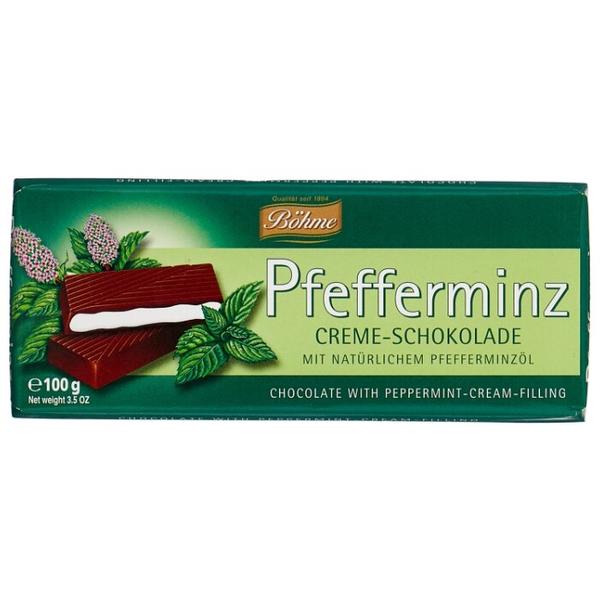 Шоколад Bohme Pfefferminz темный с кремово-мятной начинкой