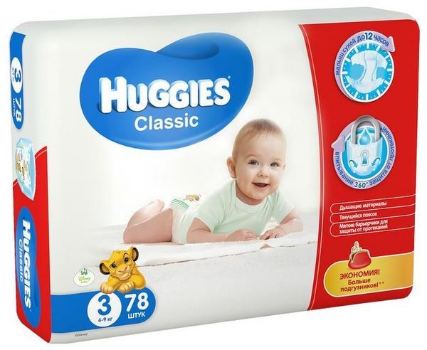 Huggies Classic 3 (4-9 кг)