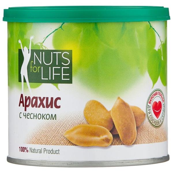 Арахис Nuts for Life обжаренный соленый с чесноком 115 г