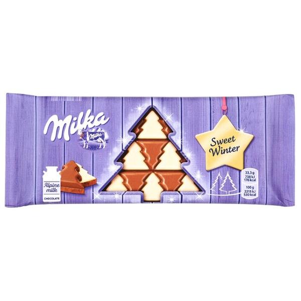 Шоколад Milka Sweet Winter молочный и белый