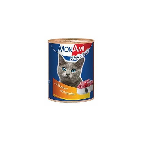 Корм для кошек MonAmi Delicious консервы для кошек Мясное ассорти
