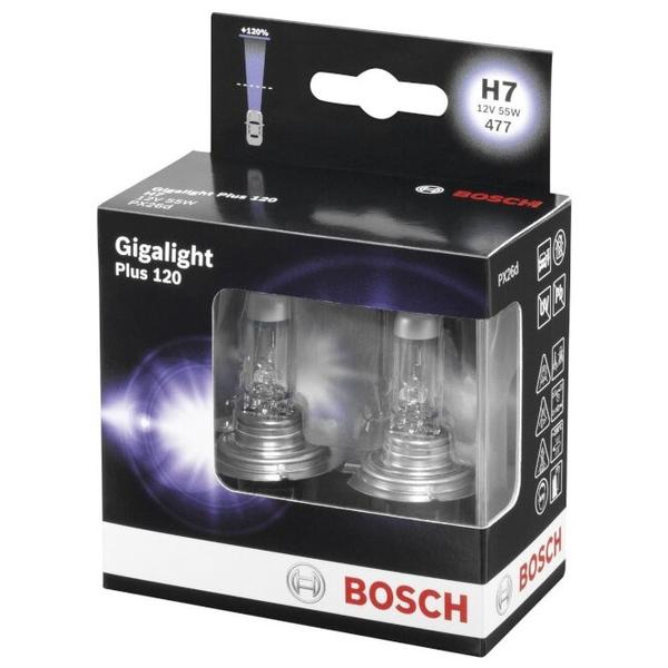 Лампа автомобильная галогенная Bosch Gigalight Plus 120 1987301107 H7 12V 55W 2 шт.