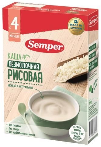 Semper Безмолочная рисовая (с 4 месяцев) 180 г