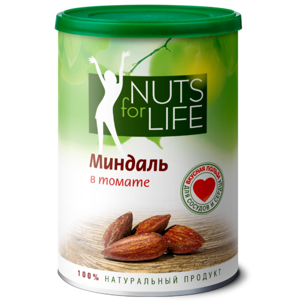 Миндаль Nuts for Life обжаренный соленый в томате 200 г