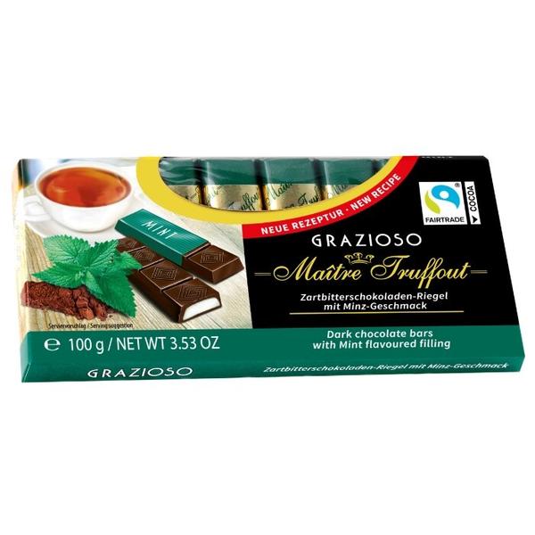 Шоколад Maitre Truffout Grazioso темный со вкусом мяты, порционный