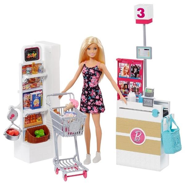 Набор Barbie В супермаркете, 28 см, FRP01