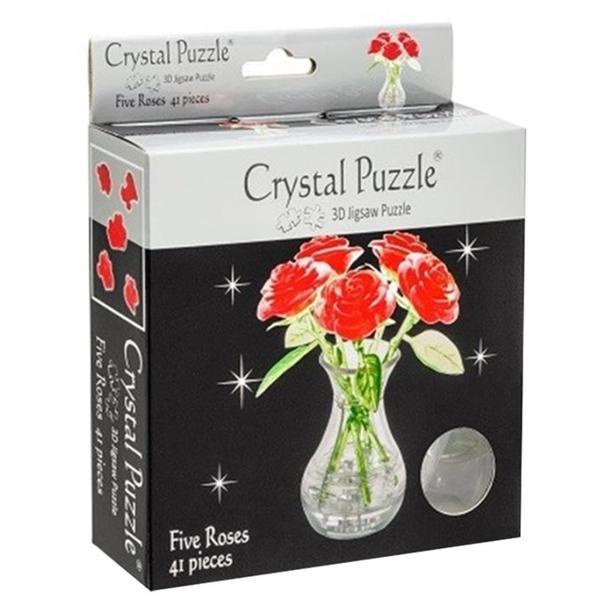 3D-пазл Crystal Puzzle Букет в вазе красный (90352), 41 дет.