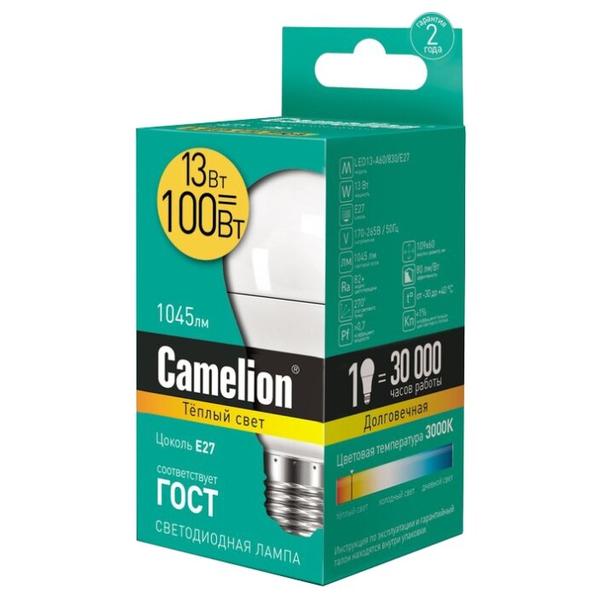 Лампа светодиодная Camelion 12045, E27, A60, 13Вт
