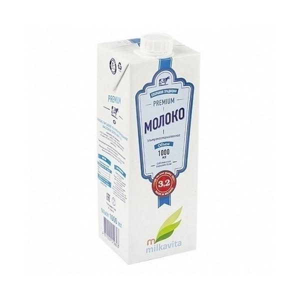 Молоко Milkavita ультрапастеризованное 3.2%, 1 л