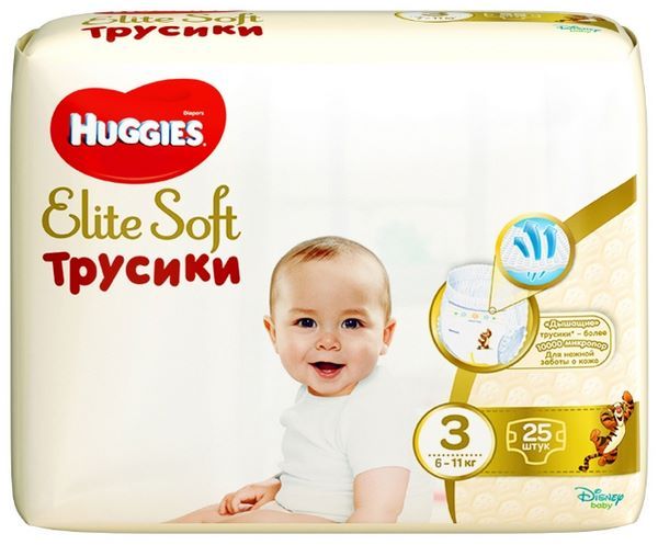 Huggies Elite Soft трусики 3 (6-11 кг) 25 шт.