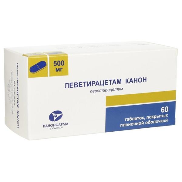 Леветирацетам Канон таб. п/о плен. 500 мг №60