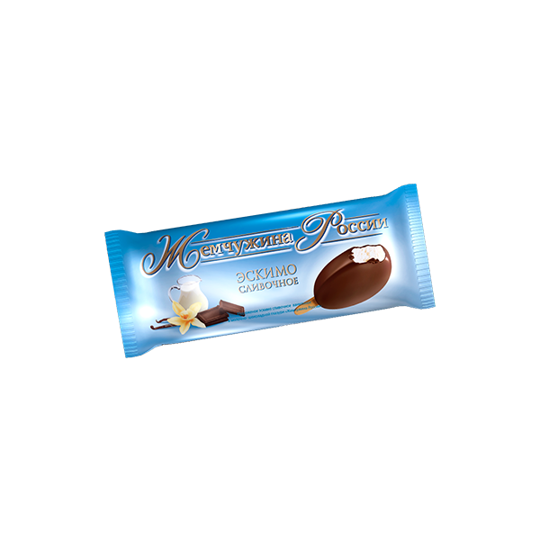 Мороженое Жемчужина России сливочное эскимо в молочно-шоколадной глазури 80 г