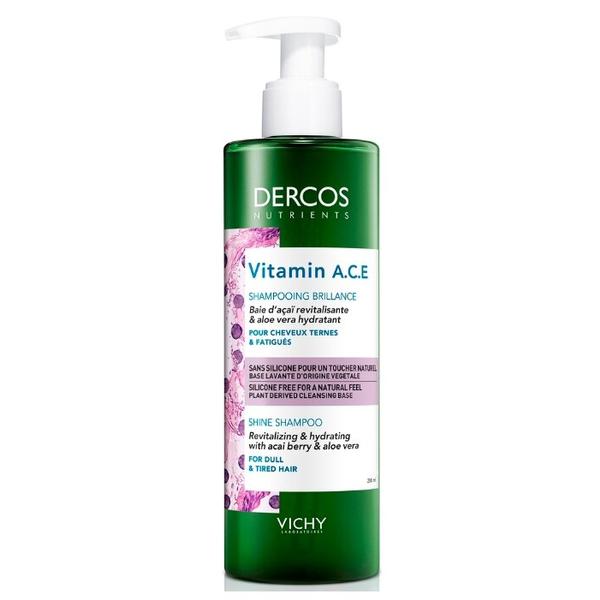 Vichy шампунь Dercos Nutrients Vitamin A, C, E для блеска волос