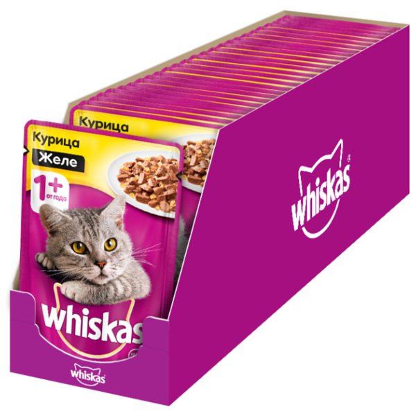 Корм для кошек Whiskas с курицей 85 г (кусочки в желе)