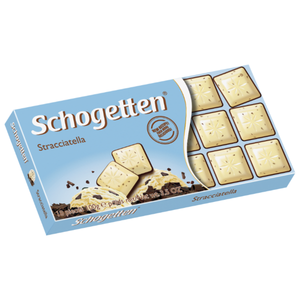 Шоколад Schogetten Stracciatella белый с какао-крупкой и горький