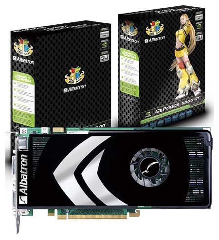 Albatron GeForce 8800 GT 600Mhz PCI-E 2.0 512Mb 1800Mhz 256 bit 2xDVI TV HDCP YPrPb