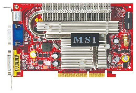 MSI GeForce 7600 GS 400Mhz AGP 512Mb 540Mhz 128 bit DVI TV YPrPb