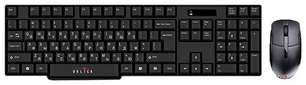 Oklick 200 M Wireless Keyboard and Optical Mouse Black USB